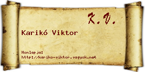 Karikó Viktor névjegykártya